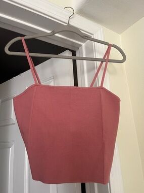 NWT Express Pink Square-Neck Cropped Tank Top
